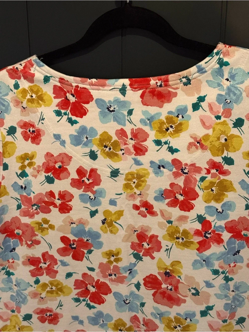🌺 Joules Riviera Floral Chalk White Cotton Shift Dress - Size 12 - Picture 15 of 16